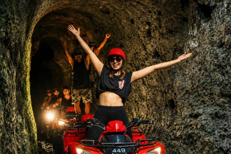 Kuber ATV Bali adventure through cave, jungle, river, and muddy track