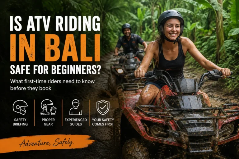 ATV riding in Bali for beginners on a muddy jungle trail